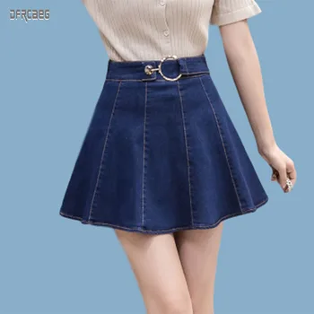 2020 Preppy Style Womens Skirts Mini Jeans Skirt With Lining Summer A-Line Ring Ladies Denim Short Skirt Solid Casual Chic Skirt
2020 Preppy Style Womens Skirts Mini Jeans Skirt With Lining Summer A-Line Ring Ladies Denim Short Skirt Solid Casual Chic Skirt