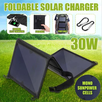 30W 3A Foldable Solar Panel 5V Sun power Solar Cells Bank Pack USB Waterproof for Phone Backpack Camping Hiking
30W 3A Foldable Solar Panel 5V Sun power Solar Cells Bank Pack USB Waterproof for Phone Backpack Camping Hiking