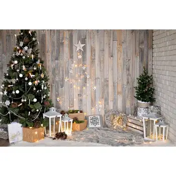 Christmas Tree Photography Backdrop Xmas Photo Studio 3D Background Wall Props 5x3ft