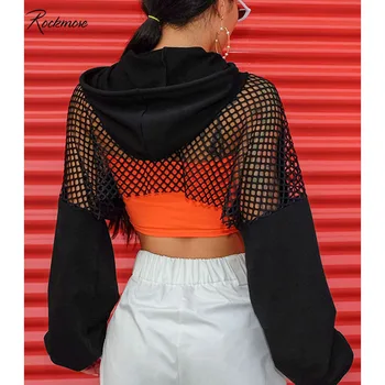Rockmore Mesh Hollow Out Women Long Sleeve Hooded Hoodies See Through Pullovers Plus Size Cropped Sweatshirts Femme Fall Outwear
Rockmore Mesh Hollow Out Women Long Sleeve Hooded Hoodies See Through Pullovers Plus Size Cropped Sweatshirts Femme Fall Outwear