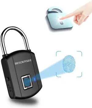 Fingerprint Padlock, Outdoor Smart Biometric Thumbprint Keyless Lock, One Touch Unlock USB Rechargeable Anti Theft School lock
Fingerprint Padlock, Outdoor Smart Biometric Thumbprint Keyless Lock, One Touch Unlock USB Rechargeable Anti Theft School lock