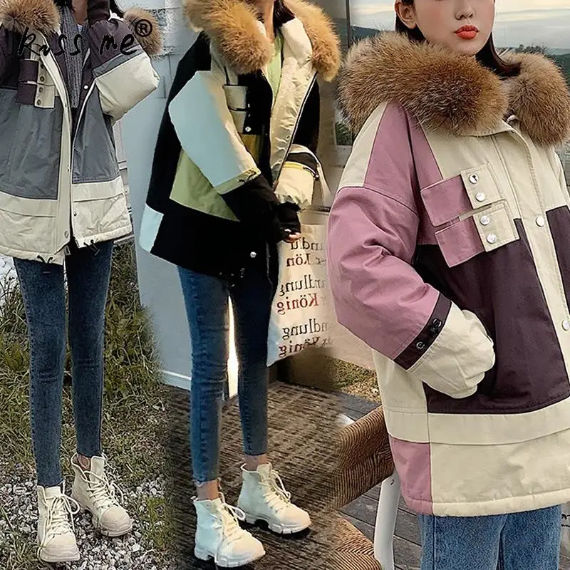 Trendy Contrast Color Women Parkas Autumn Thermal Windproof Down Jacket Cotton Clothing Warm Loose Casual Hooded Down Coat
Trendy Contrast Color Women Parkas Autumn Thermal Windproof Down Jacket Cotton Clothing Warm Loose Casual Hooded Down Coat