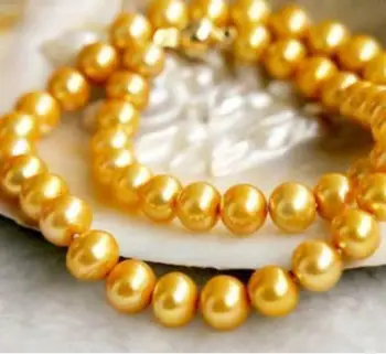 Free Shipping 925silver Yellow Gold HOT 18" 9-10MM REAL AUSTRALIAN SOUTH SEA GOLDEN PEARL NECKLACE
Free Shipping 925silver Yellow Gold HOT 18" 9-10MM REAL AUSTRALIAN SOUTH SEA GOLDEN PEARL NECKLACE