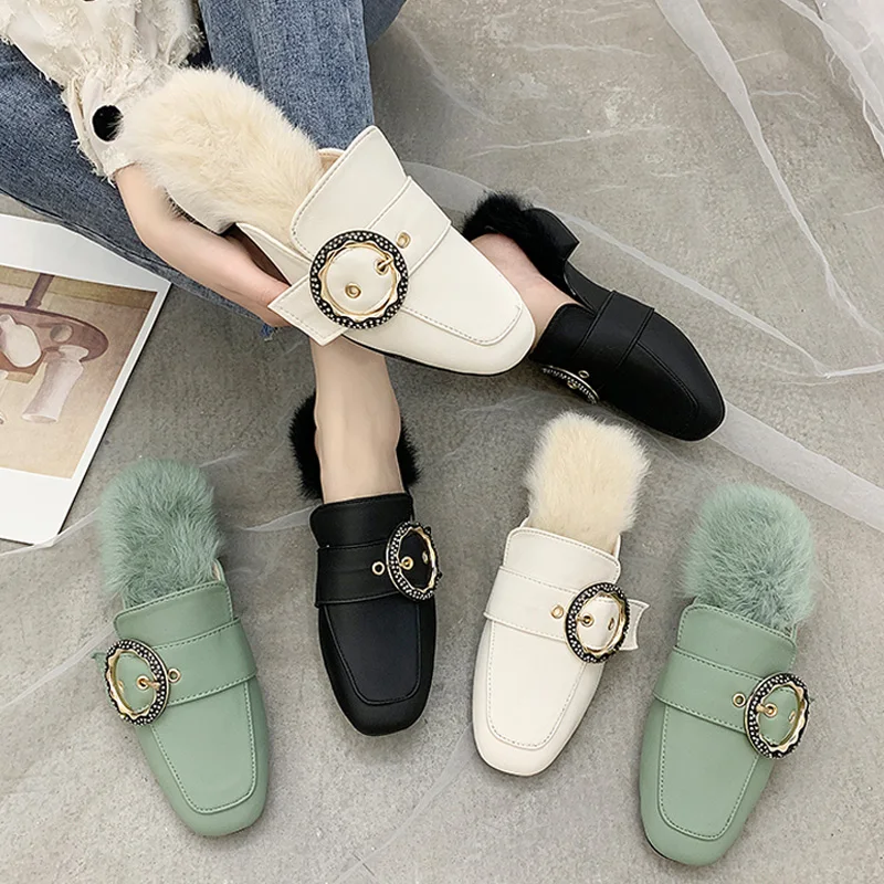 Loafers Shoes Woman 2019 Med Square Toe Slippers Fur Mules Women Butterfly-knot New Cover Block Plush Rubber with fur Slides
Loafers Shoes Woman 2019 Med Square Toe Slippers Fur Mules Women Butterfly-knot New Cover Block Plush Rubber with fur Slides