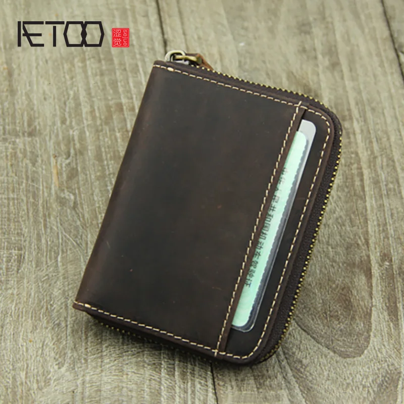 AETOO Crazy horse leather zippered cowhide bag, multi-functional retro zero wallet, large-capacity multi-card card bag
AETOO Crazy horse leather zippered cowhide bag, multi-functional retro zero wallet, large-capacity multi-card card bag