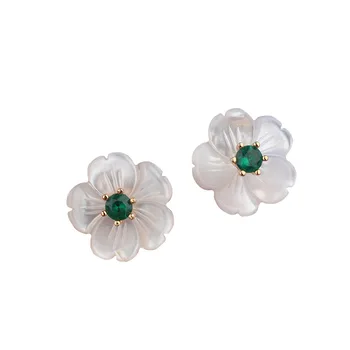 OMYFUN Fashion White Flower Earrings Mother of Pearl Stud Earrings for Women Fine Jewelry Wedding Party Women's Accessories E79
OMYFUN Fashion White Flower Earrings Mother of Pearl Stud Earrings for Women Fine Jewelry Wedding Party Women's Accessories E79