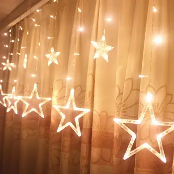 138 LED 12 Stars Window Curtain String Lights with Remote and Timer Warm White 24BA 
138 LED 12 Stars Window Curtain String Lights with Remote and Timer Warm White 24BA