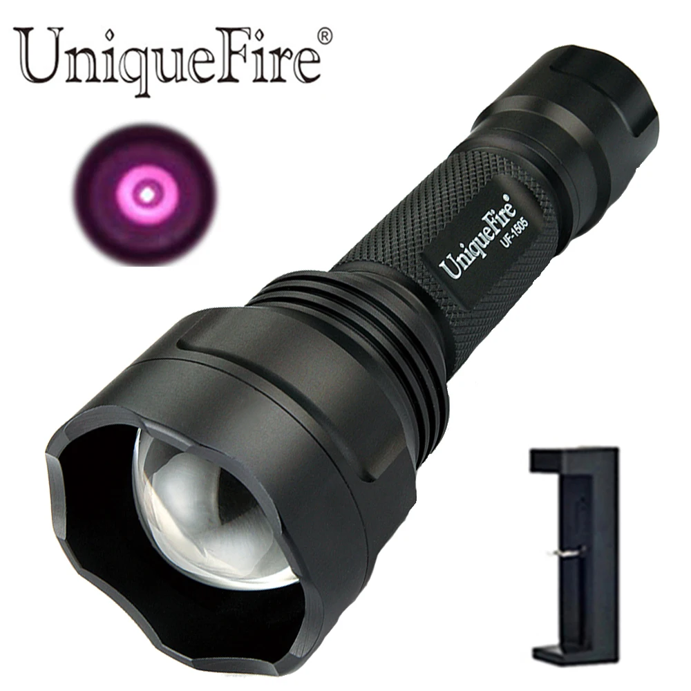 UniqueFire 1505 IR 940nm Zooming Night Vision Flashlight Invisible Light Torch with USB One-Slot Charger For Hunting | Освещение
