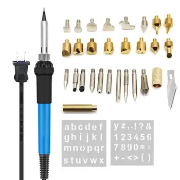 60W Adjustable Soldering Iron Carving Pyrography Tool Wood Embossing Burning Soldering Pen Set Welding Tips Kit
60W Adjustable Soldering Iron Carving Pyrography Tool Wood Embossing Burning Soldering Pen Set Welding Tips Kit