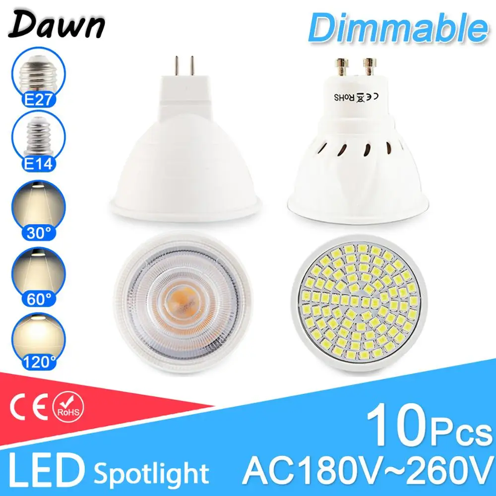 10pcs LED Spotlight Dimmable Spot GU10 MR16 E27 E14 LED Bulb 6W 3W 8W Led Lamp 220V AC12V LED Dimmable Spotlight Lampada Bombil
10pcs LED Spotlight Dimmable Spot GU10 MR16 E27 E14 LED Bulb 6W 3W 8W Led Lamp 220V AC12V LED Dimmable Spotlight Lampada Bombil