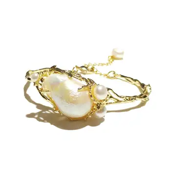 Lii Ji Freshwater Pearl Baroque Pearl Gold Color Bangle Bracelet For Women Jewelry
Lii Ji Freshwater Pearl Baroque Pearl Gold Color Bangle Bracelet For Women Jewelry