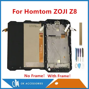 Original Quality 5.0 Inch For Homtom ZOJI Z8 LCD Display With Touch Screen Glass Digitizer Assembly With Frame With Tools Tape