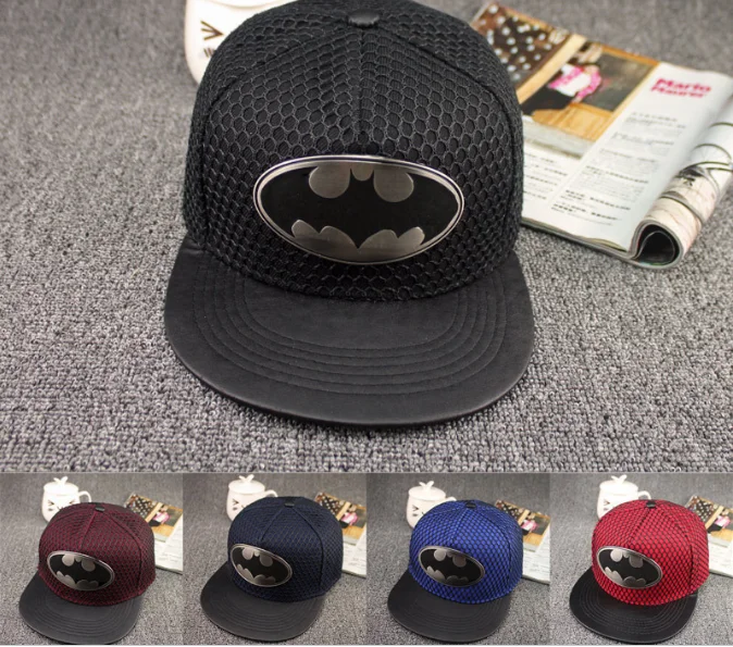 Фото Бейсболка с Бэтменом Повседневная хлопковая кепка от солнца в стиле хип-хоп для