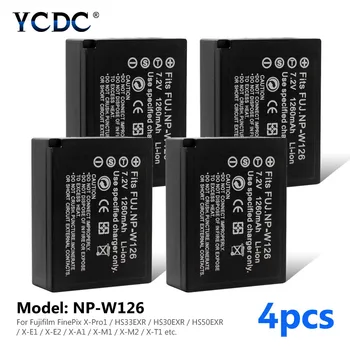 

1/2/4pcs 1260mAh 7.2V Rechargeable Digital Batteries X-Pro1 Lithium polymer NP-W126 For Fuji FinePix Camera Digital HS30EXR