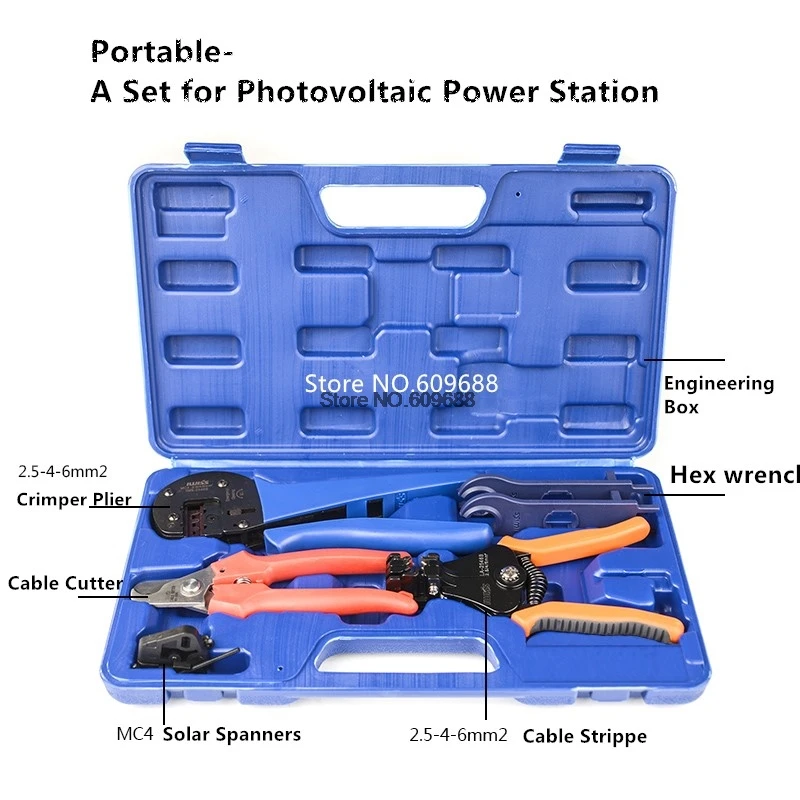 IWISS IWS-2546S MC4 Solar Crimping Crimper Plier Tool Kit with Stripper, Cutter, MC4 Spanners and Dies for Crimp 2.5/4/6mm2
IWISS IWS-2546S MC4 Solar Crimping Crimper Plier Tool Kit with Stripper, Cutter, MC4 Spanners and Dies for Crimp 2.5/4/6mm2