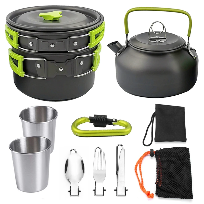 Portable Camping Cookware Set Tableware Outdoor Hiking Picnic Ultralight Camping Pot Pan Alloy Bowl Spoon Fork Tableware
Portable Camping Cookware Set Tableware Outdoor Hiking Picnic Ultralight Camping Pot Pan Alloy Bowl Spoon Fork Tableware