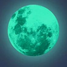 Lumineux lune autocollant mural bricolage 3D Stickers muraux pour enfants chambre chambre lueur dans le noir autocollant mural décor à la maison salon(China)