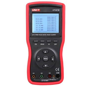 UNI-T UT267B 3 Phase Clamp Voltammeter;Dual-clamp phase volt-ampere meter,Phase sequence test Active/Apparent/Reactive power 
UNI-T UT267B 3 Phase Clamp Voltammeter;Dual-clamp phase volt-ampere meter,Phase sequence test Active/Apparent/Reactive power