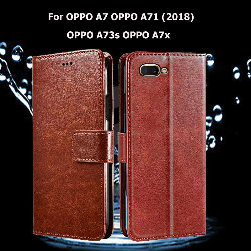 Чехол для OPPO A7 A71 2018 флип-чехол телефона чехол A73s A7x Coque Funda PU кожаный