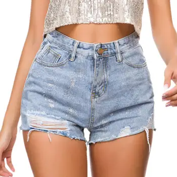 2020 Summer Sexy Ripped Distressed calca jeans woman Vintage High Waist Womens Shining Denim Shorts Classic Ladies streetwear
2020 Summer Sexy Ripped Distressed calca jeans woman Vintage High Waist Womens Shining Denim Shorts Classic Ladies streetwear