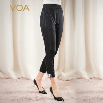 VOA Silk 33MM Double-Sided Inkiness Knitted Tendon Waist Hugging Pocket Striped Mosaic Outdoor Leisure Sports Pants K1330 
VOA Silk 33MM Double-Sided Inkiness Knitted Tendon Waist Hugging Pocket Striped Mosaic Outdoor Leisure Sports Pants K1330