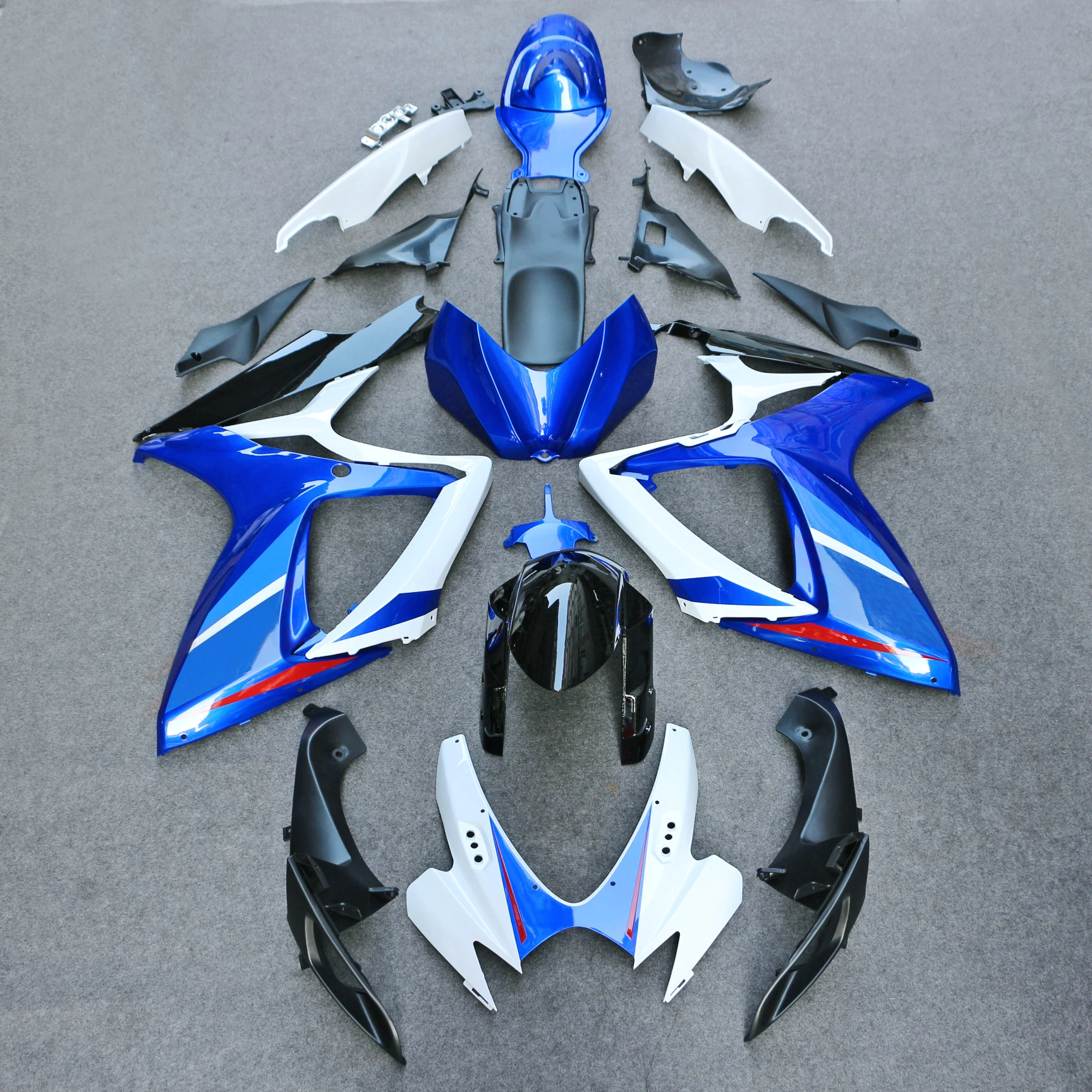 Обтекатели для SUZUKI GSXR 600 750 K6 K7 2006 2007 матовый черный сине белый обтекатель комплект