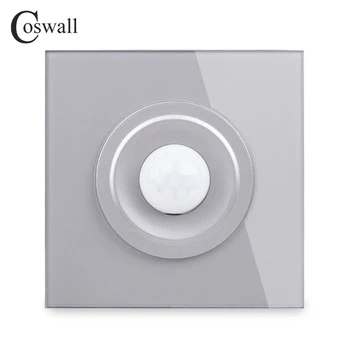 Coswall Grey Gray Crystal Glass Panel Human Body Sense Infrared Wall Light Switch Adjustable Time Delay And Induction Distance
Coswall Grey Gray Crystal Glass Panel Human Body Sense Infrared Wall Light Switch Adjustable Time Delay And Induction Distance