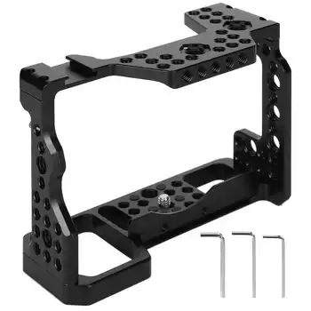 Aluminium Alloy Camera Cage Protection Shell with Cold Shoe Mount Extension for Mic Monitor Fill Light for Sony A9/A73/A7R3/A7M3
Aluminium Alloy Camera Cage Protection Shell with Cold Shoe Mount Extension for Mic Monitor Fill Light for Sony A9/A73/A7R3/A7M3