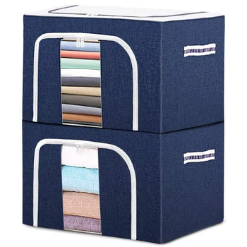Storage Bins,Stackable Oxford Cloth Container Organizer Set with Large Window & Carry Handles,Large Capacity 2-Pack,72L
Storage Bins,Stackable Oxford Cloth Container Organizer Set with Large Window & Carry Handles,Large Capacity 2-Pack,72L