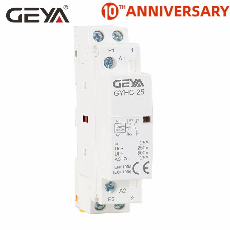 Free Shipping GEYA GYHC 2P 25A 2NC 2NO 1NO1NC Din Rail Type Household Modular Contactor 50/60Hz Automatic AC Contactor
Free Shipping GEYA GYHC 2P 25A 2NC 2NO 1NO1NC Din Rail Type Household Modular Contactor 50/60Hz Automatic AC Contactor