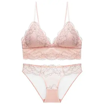 Sexy Thin Straps Brassiere Soft Lace Bra and Panty Set Lace Embroidery Underwear Candy Color Cute Lingerie Women Sleep Bralette
Sexy Thin Straps Brassiere Soft Lace Bra and Panty Set Lace Embroidery Underwear Candy Color Cute Lingerie Women Sleep Bralette