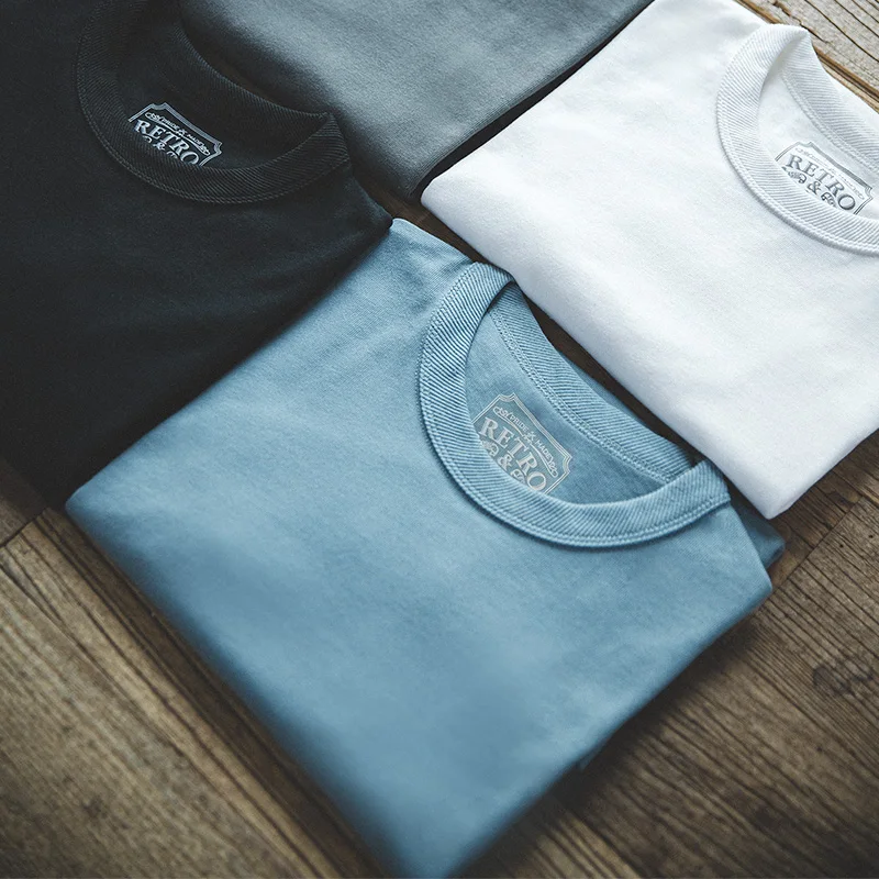 Футболка мужская из хлопка однотонная с коротким рукавом 300 г | Мужская одежда