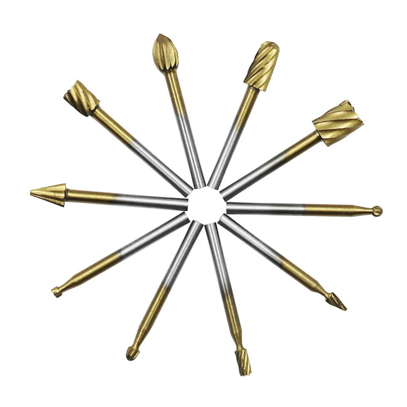 10Pcs/Set High Speed Steel Woodworking Electric Grinding Knife Engraving Machine Pattern Cutter Milling Cutter Woodworking Tool
10Pcs/Set High Speed Steel Woodworking Electric Grinding Knife Engraving Machine Pattern Cutter Milling Cutter Woodworking Tool