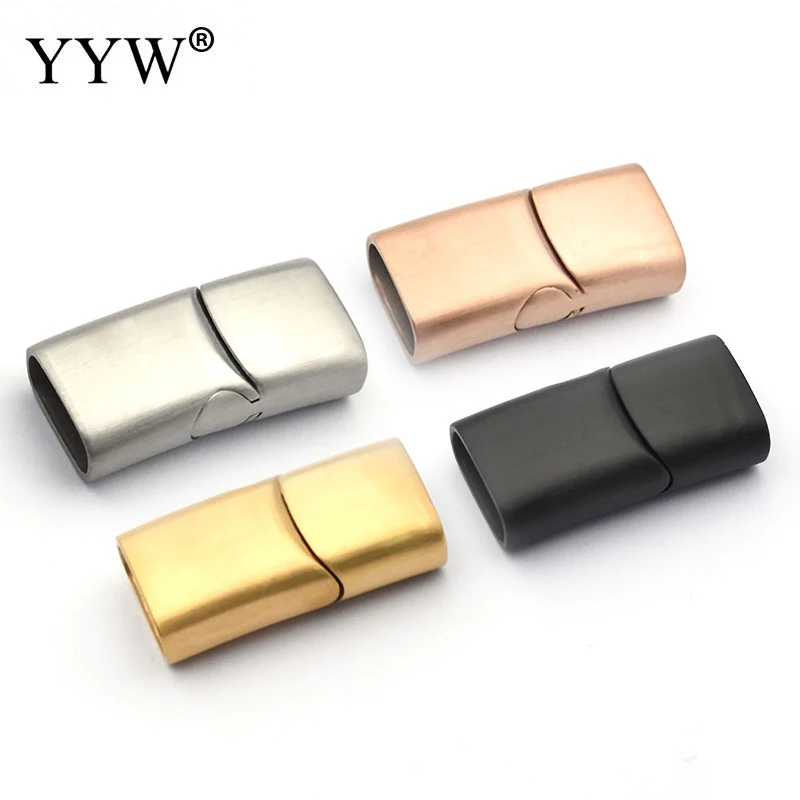 

10pcs Stainless Steel Magnetic Clasps Hole 12*6mm 8*4mm 10*5mm For Leather Cord Bracelet Magnet Buckle Diy Jewelry Making Clasp