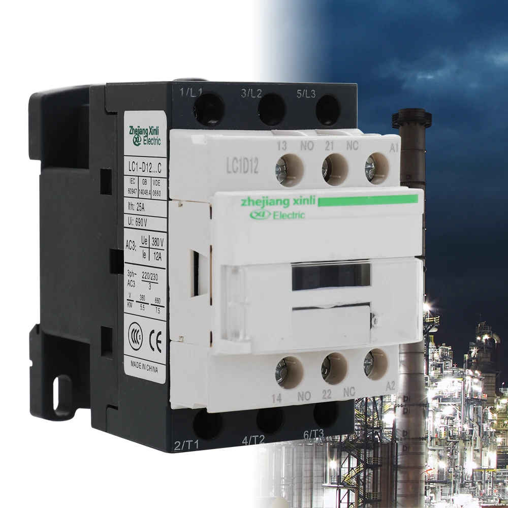 Разъем переменного тока Электрический 220V 50/60Hz полюса катушки AC Контактор в