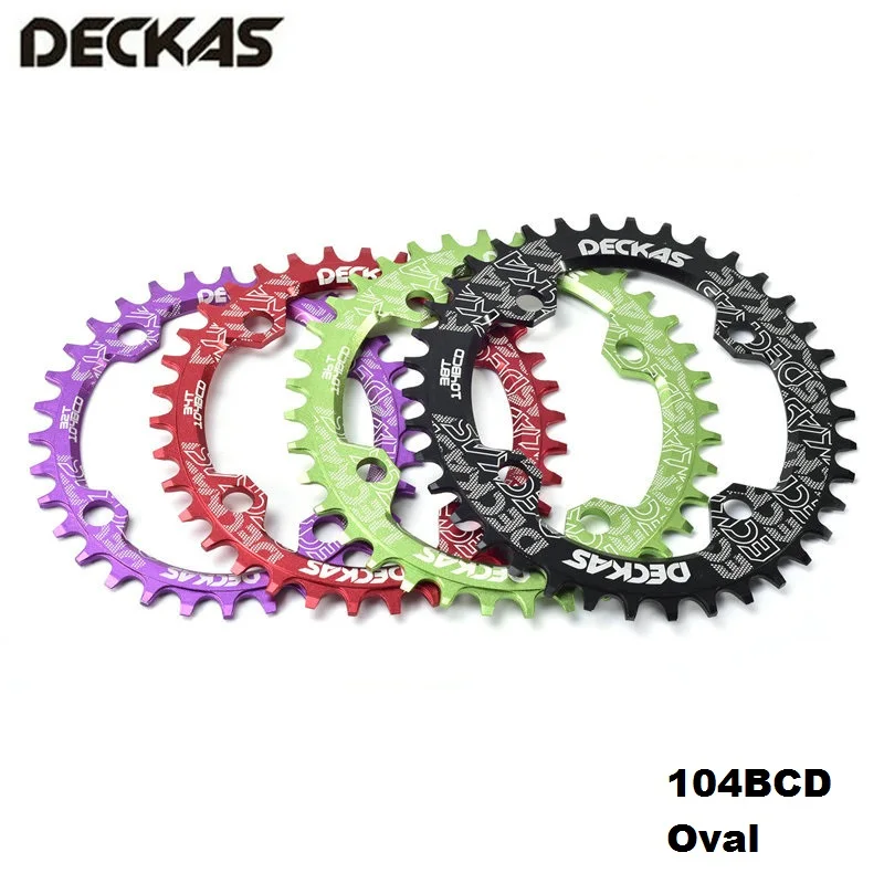 Deckas Oval Narrow Wide Chainring 104BCD 32T 34T 36T 38T Mountain Bike Chainring Multi-color Crankset Single Tooth plate Parts
Deckas Oval Narrow Wide Chainring 104BCD 32T 34T 36T 38T Mountain Bike Chainring Multi-color Crankset Single Tooth plate Parts