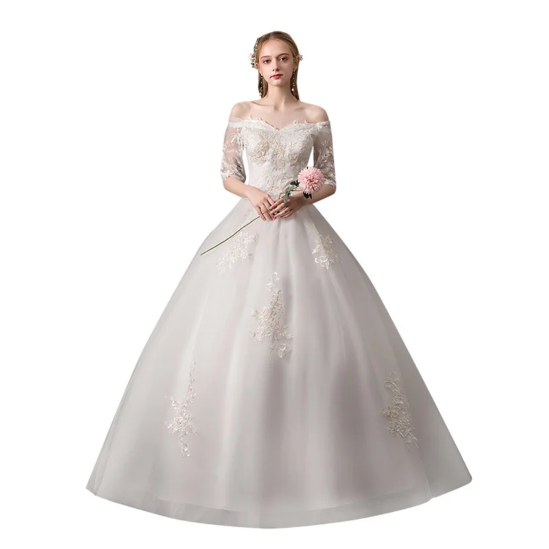 Do Dower 2019 New Cheap Half Sleeve Off The Shoulder Wedding Dresse Classic Lace Princess Lace Up Wedding Gown Robe De Mariee
Do Dower 2019 New Cheap Half Sleeve Off The Shoulder Wedding Dresse Classic Lace Princess Lace Up Wedding Gown Robe De Mariee