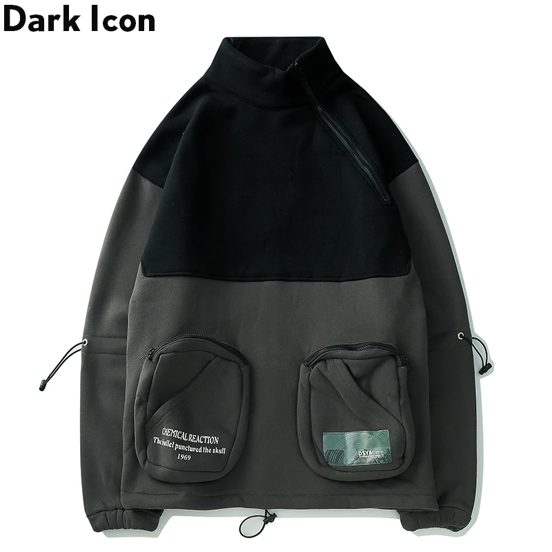 Dark Icon Stand Collar Slanted Zipper Cool Sweatshirt Men Front Pockets Hip Hop Sweatshirt Fleece Sweatshirts for Men
Dark Icon Stand Collar Slanted Zipper Cool Sweatshirt Men Front Pockets Hip Hop Sweatshirt Fleece Sweatshirts for Men