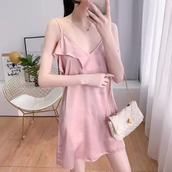 2020 New Lace Satin Nightwear Women Nightgowns Sexy Sleepwear Sleeping Dress Nightdress Summer Pijamas Night Dress Homewear
2020 New Lace Satin Nightwear Women Nightgowns Sexy Sleepwear Sleeping Dress Nightdress Summer Pijamas Night Dress Homewear