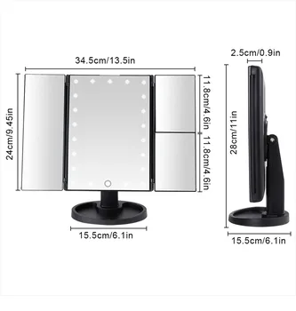 led mirror make up Trifold Three Panel with 22Pcs LED mirror light with led light Women Desktop beauty Desktop beauty Hollywo
led mirror make up Trifold Three Panel with 22Pcs LED mirror light with led light Women Desktop beauty Desktop beauty Hollywo