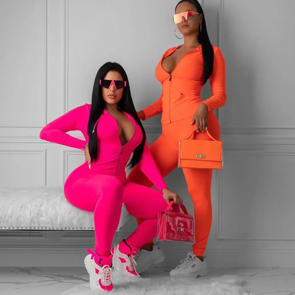 Fashion Orange 2 Piece Set Tracksuit Women Zip Up Long Sleeve Top and Leggings Matching Set for Fitness Female Workout Outfits
Fashion Orange 2 Piece Set Tracksuit Women Zip Up Long Sleeve Top and Leggings Matching Set for Fitness Female Workout Outfits