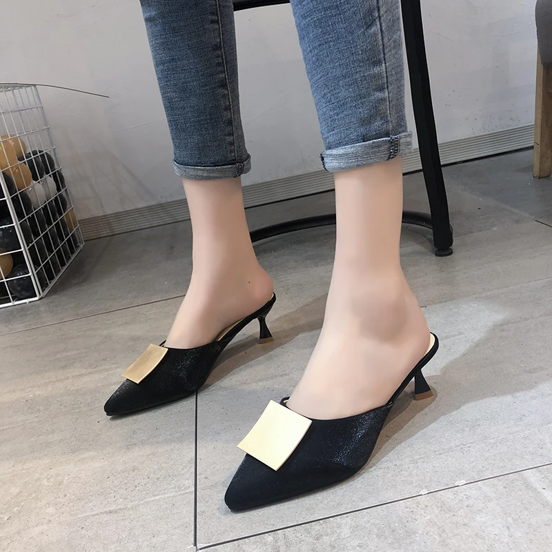 Trendy Brand Design High Heel Women Slippers Summer Shoes Pointed Toe Silk Thin Heel Mules Shoes Women Outdoor Female Slippers
Trendy Brand Design High Heel Women Slippers Summer Shoes Pointed Toe Silk Thin Heel Mules Shoes Women Outdoor Female Slippers