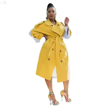 New Winter Autumn Womens Clothing Trench Coat Striped Patchwork Sashes Long Sleeve Long Coat Trench Pockets Streetwear Overcoat
New Winter Autumn Womens Clothing Trench Coat Striped Patchwork Sashes Long Sleeve Long Coat Trench Pockets Streetwear Overcoat