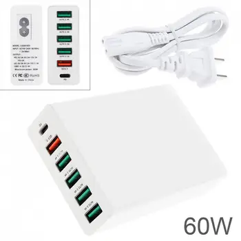 60W USB Quick Charger QC3.0 Desktop Charging Station with 6-Port fit for Mobile Phone New
60W USB Quick Charger QC3.0 Desktop Charging Station with 6-Port fit for Mobile Phone New