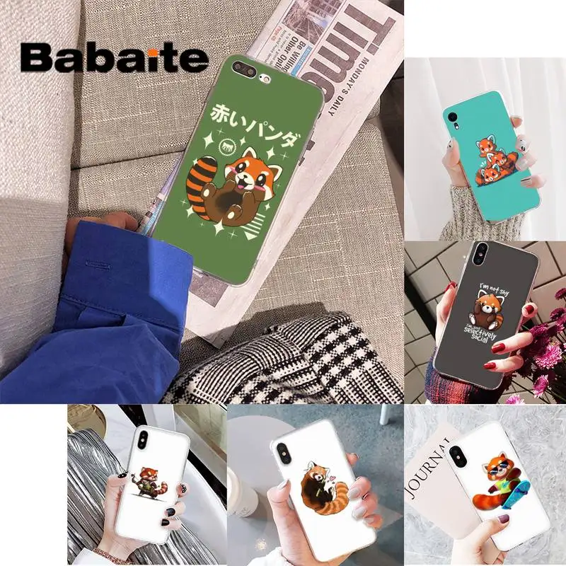Babaite милые животные красная панда Мягкий чехол для мобильного телефона iPhone 8 7 6 6S