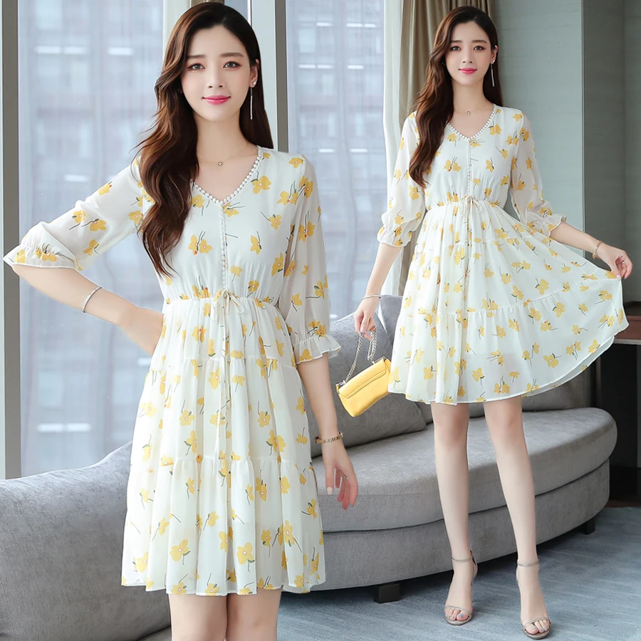 2020 spring new floral dress summer net red new fresh v-neck waist was thin in the long section fairy chiffon skirt women
2020 spring new floral dress summer net red new fresh v-neck waist was thin in the long section fairy chiffon skirt women