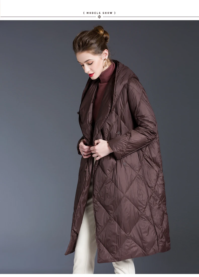 Womens Down Jacket for Women Winter 2020 Light Down Coats Long Warm Puffer Jacket Clothing Hooded Parka Female Loose outerwear