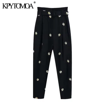 KPYTOMOA Women 2020 Chic Fashion Floral Embroidery With Belt Pants Vintage High Waist Zipper Fly Female Trousers Pantalones
KPYTOMOA Women 2020 Chic Fashion Floral Embroidery With Belt Pants Vintage High Waist Zipper Fly Female Trousers Pantalones