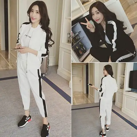 Leisure Sports Suit Spring And Autumn New Style Long-sleeved Coat Joint Trousers Two-Piece Set Women's Students Tide
Leisure Sports Suit Spring And Autumn New Style Long-sleeved Coat Joint Trousers Two-Piece Set Women's Students Tide