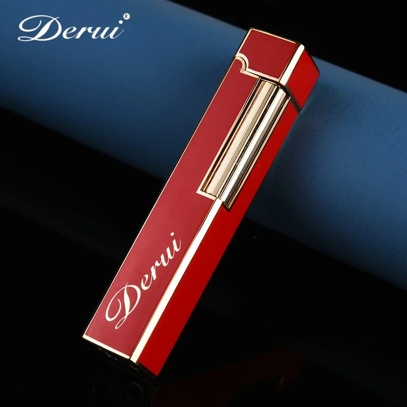 

Derui Wheel Side Sliding Open Flame High-End Long Strip Boutique Inflatable Cute Lighter Ladies (Gift Box Packaging)